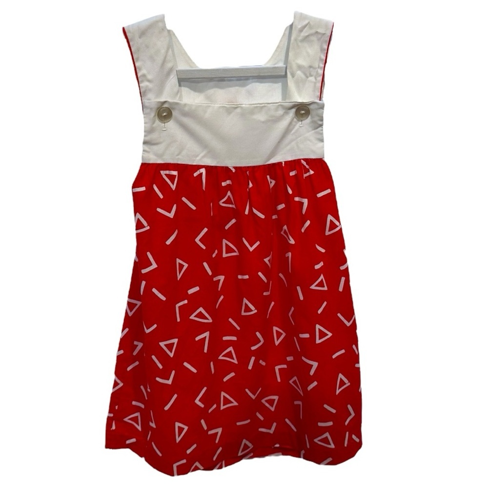 Vintage Little Bitty Girls Red Fish Dress Size 4T Nautical Patriotic Summer - Picture 2 of 3